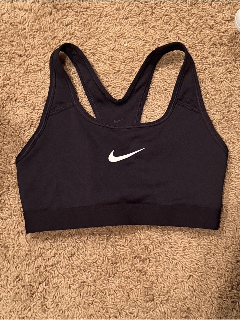Nike Black Sports Bra with White Swoosh